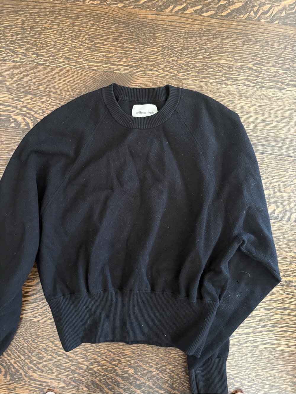 Aritzia Wilfred Black Crewneck Sweater
